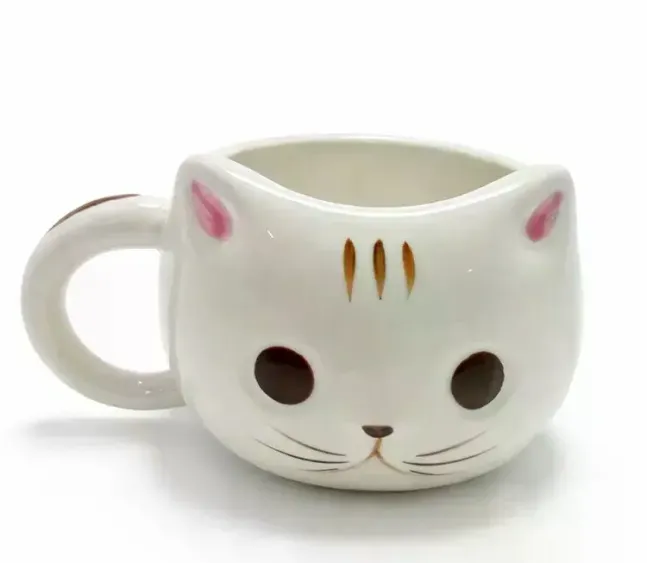 3d Kedi Tasarımlı Kabartmalı Kupa Bardak Alk5030
