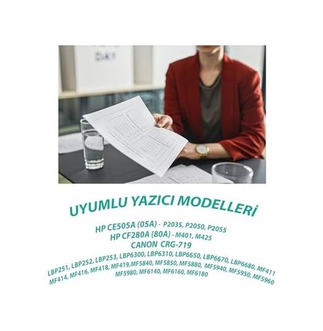 3DMakerpro 126648287 Ysy Ce505A P2035 P2050 P2055 2700 2.7K Sayfa Verimli Muadil Toner Siyah
