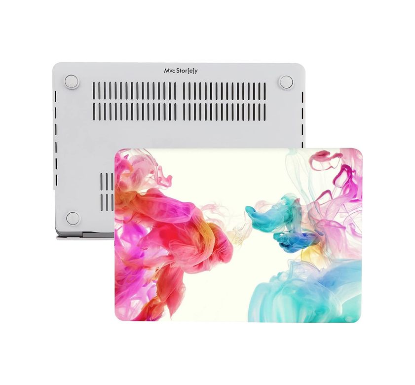 3DMakerpro 131611846 Macbook Air 13 İnç Kılıf A2337 M1 A2179 A1932 Uyumlu Mat Sert Kapak Uv Baskılı Modern Desenli Koruyucu Hard Case İnce Hafif Laptop Kılıfı Pembe