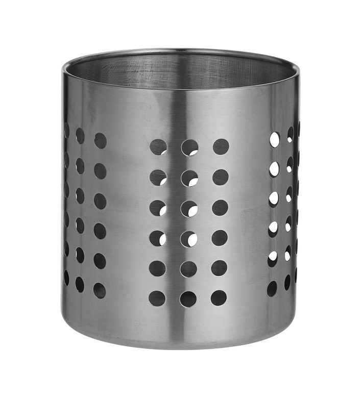 3Er 57855210125489480184975 Sepeti &apos Ordning&apos Besteckstaender Paslanmaz Çelik Kuechenutensilienhalter 12 Cm Çap-13,5 Cm Yükseklik, Paslanmaz Çelik, Gümüş, 14 X 12 X 12 Cm Açık Ahşap
