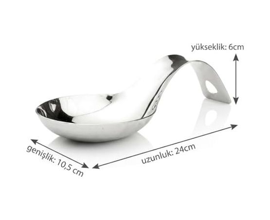 3Er 57855210131226680184975 Paslanmaz Çelik Dikey Kepçe Altlığı - Tezgah Üstü Modern Kaşıklık, Hijyenik Mutfak Düzenleyici Ve Servis Gereci Tutucu Stand Açık Ahşap