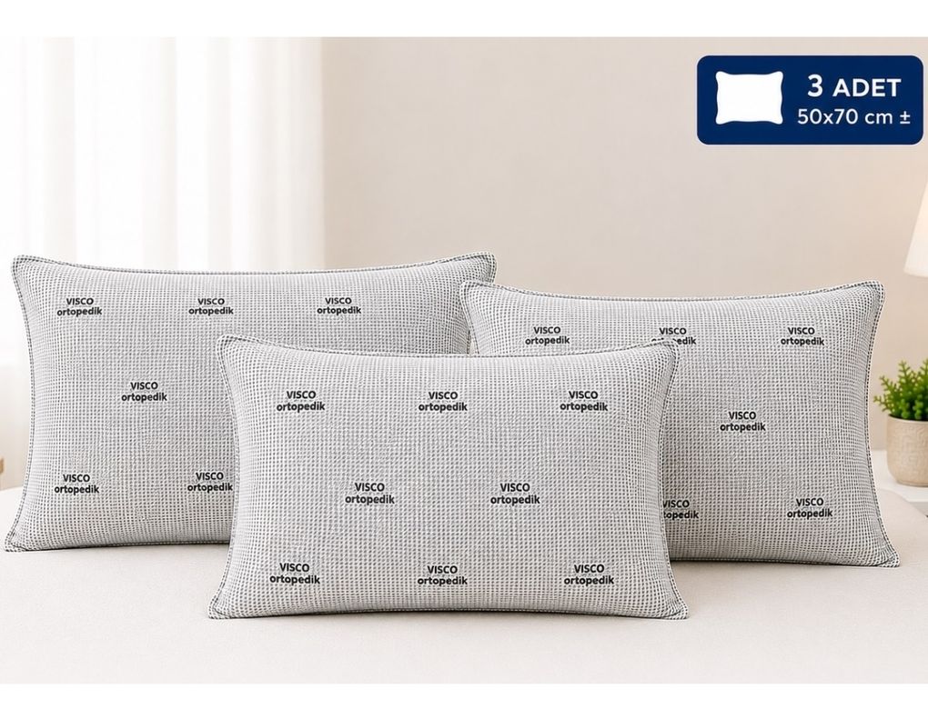 3lü Set Lüx Medikal Ortopedik Visco Dolgulu Yastık (50x70)