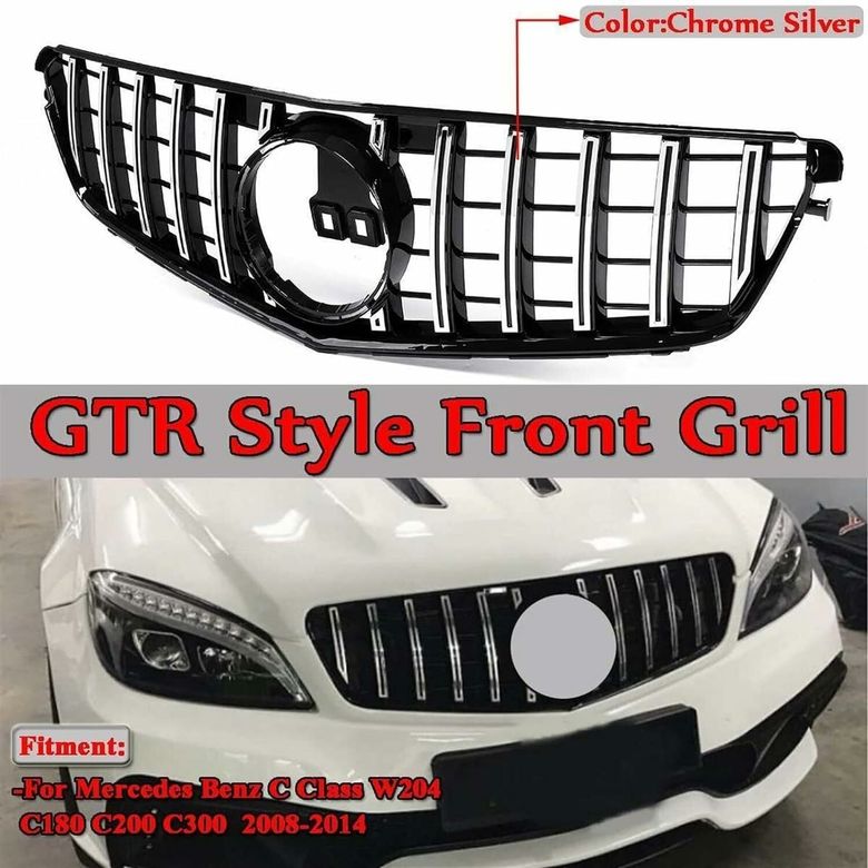 3M 44698675 Mercedes C Serisi W204 Gtr Ön Panjur Izgara Seti Krom-Siyah 2007-