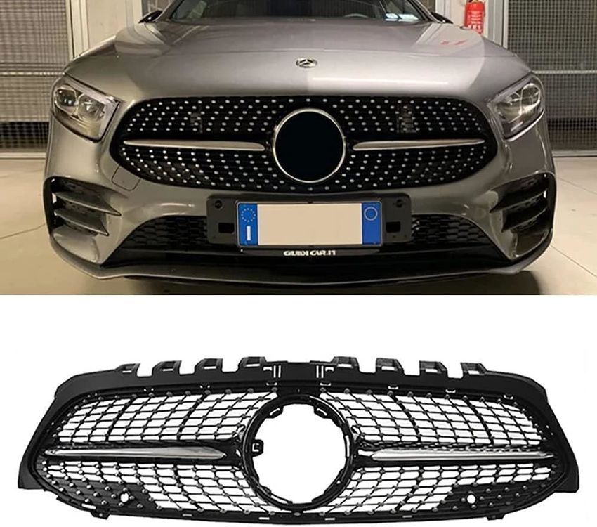 3M 44698724 Mercedes W177 Diamond Ön Panjur Izgara Seti Krom-Siyah 2018 Sonra