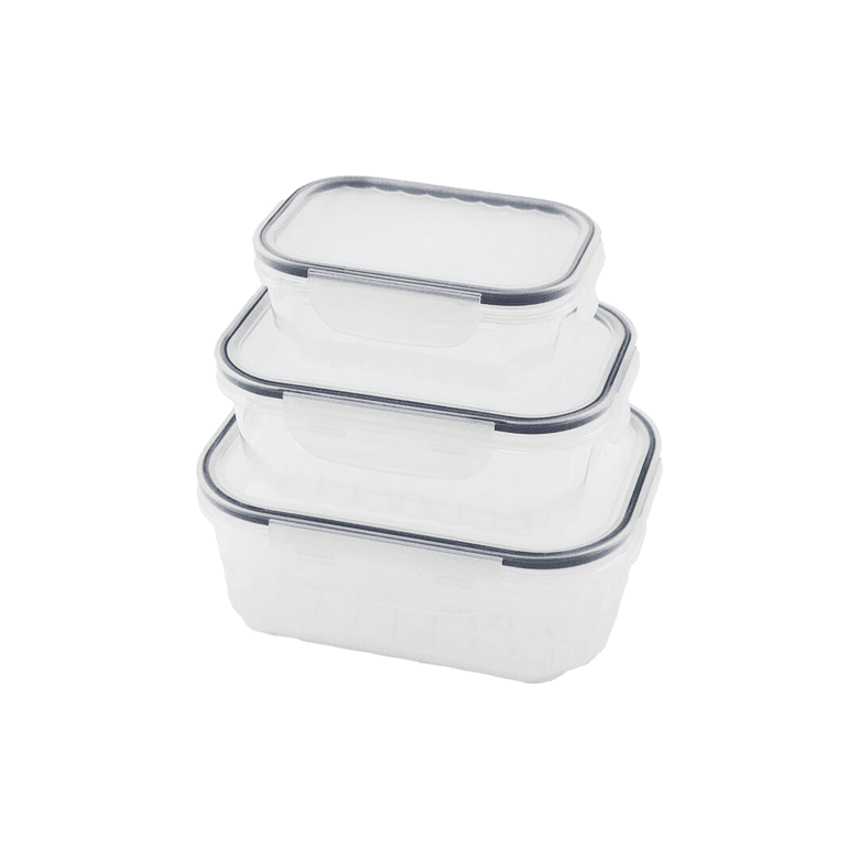 3pcs Sızdırmaz Saklama Kabı Seti Şeffaf Kap Buğulu Contalı Kapak 500 1000 1700ml