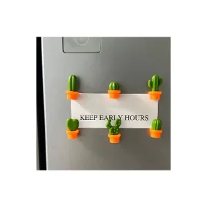 4 Adet Kaktüs Model Buzdolabı Magneti Mıknatıslı Fotoğraf Tutucu Magnet