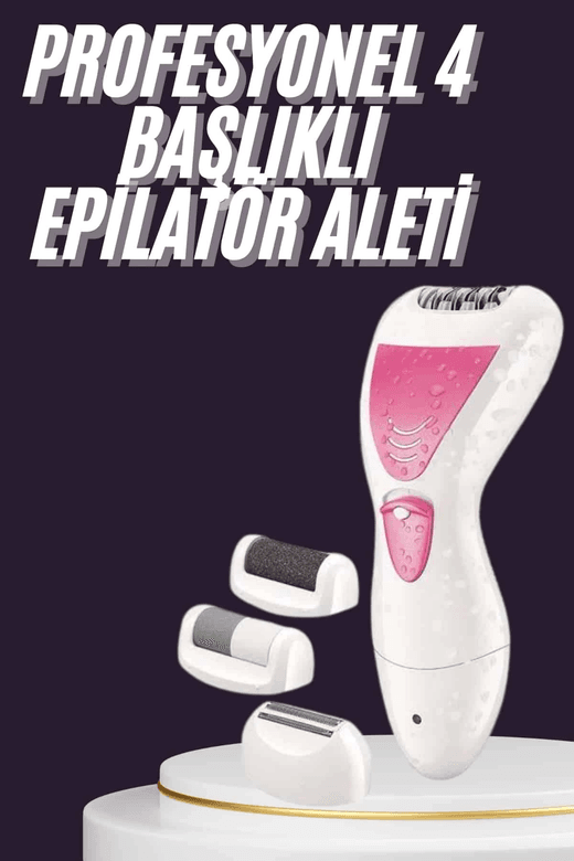 4 Başlıklı Lazer Öncesi Kısaltma Epilasyon Aleti Epilatör Çok Amaçlı