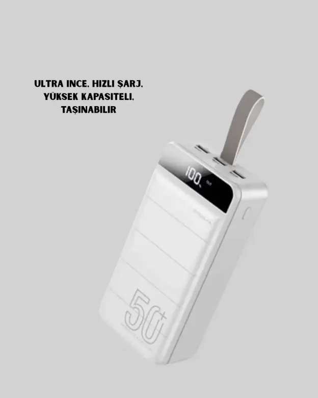 4 Cihazı Aynı Anda Şarj Edebilen Güçlü Powerbank 50000 mAh