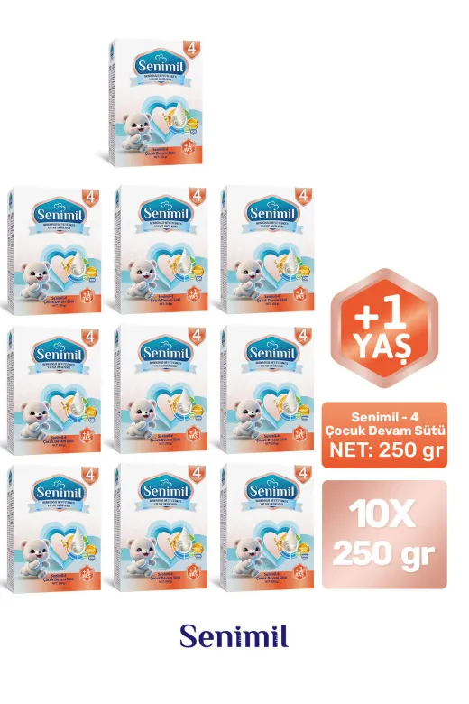 4 Çocuk Devam Sütü 250 Gr (+1 Yaş) 10 Lu Avantaj Paketi