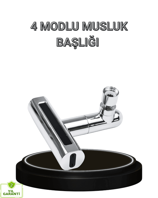 4 Fonksiyonlu Musluk Başlığı 360 Derece Dönebilen ve Su Tasarruflu