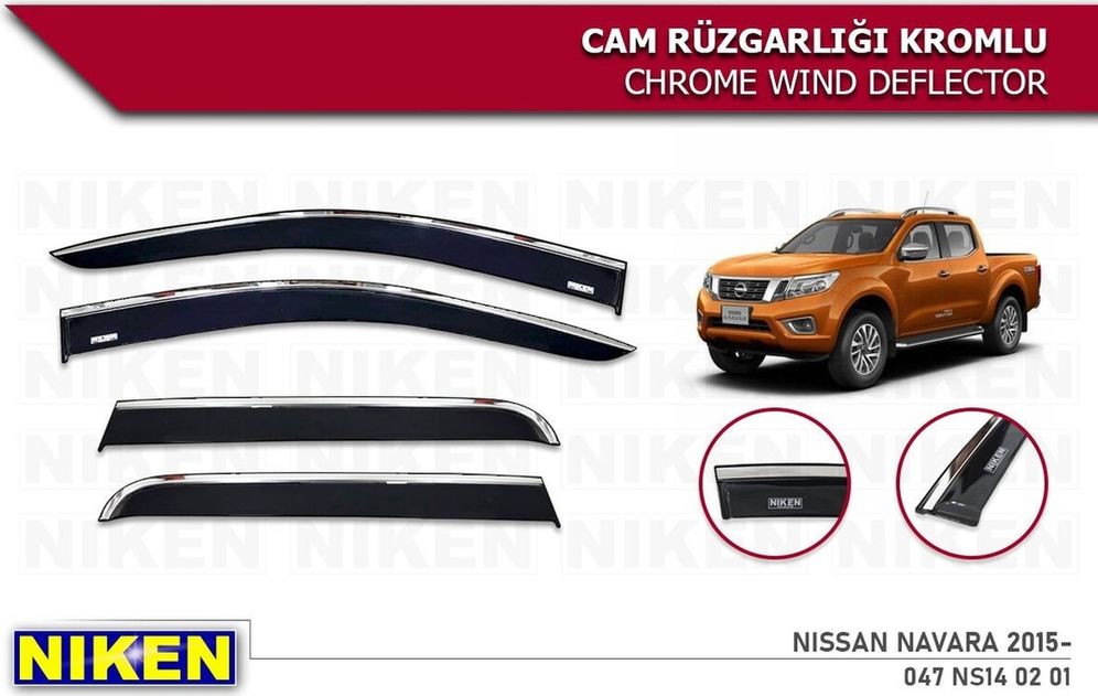 40471591 Nissan Navara Kromlu Cam Rüzgarlığı Niken 2015+