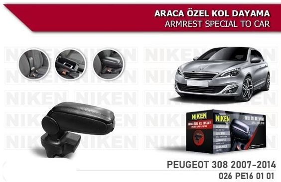 41038097 Peugeot 308 Araca Özel Kol Dayama Kolçak 2008-2013 Arası Niken