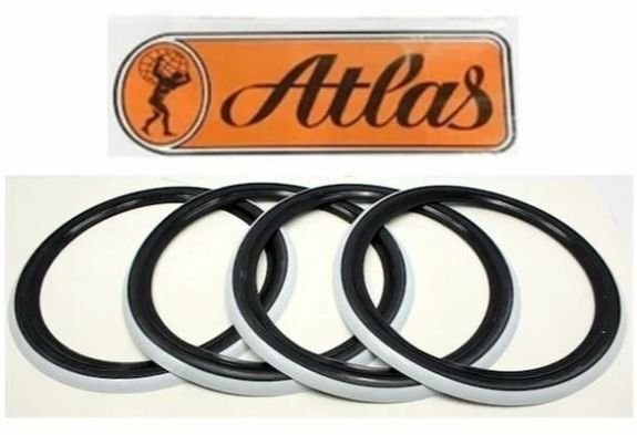 41064161 Oto Lastik Yanağı 15 Jant Siyah Beyaz 4 Adet Atlas