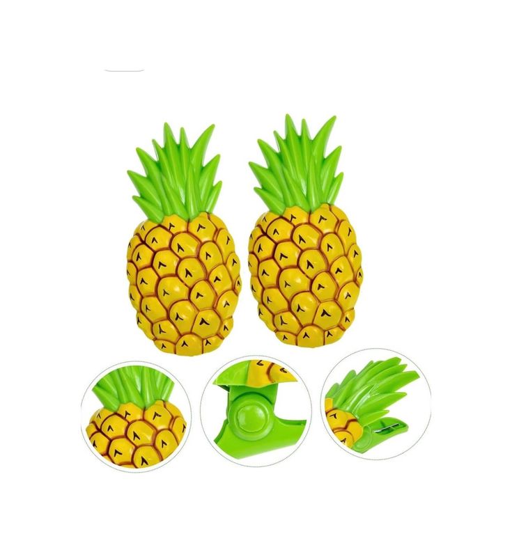 4444 Taş 57855210125024780184975 Ananas Şeklinde Jumbo Boy Havlu Mandalı Klipsi, Plaj Havlusu Tutucu, Şezlong Battaniye Sabitleme Aksesuarı, Sarı Yeşil, 2&apos Li Set Açık Ahşap