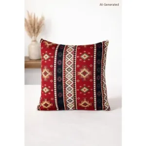 45 x 45 cm Fermuarlı Kilim Desenli Kırlent Kılıfı