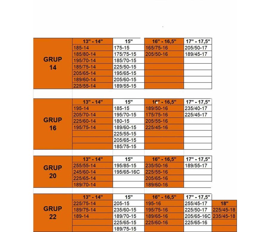 46492809 195-75-14 Ebatlarına Uyumlu 4X4 Karmatik Kar Patinaj Zinciri Space