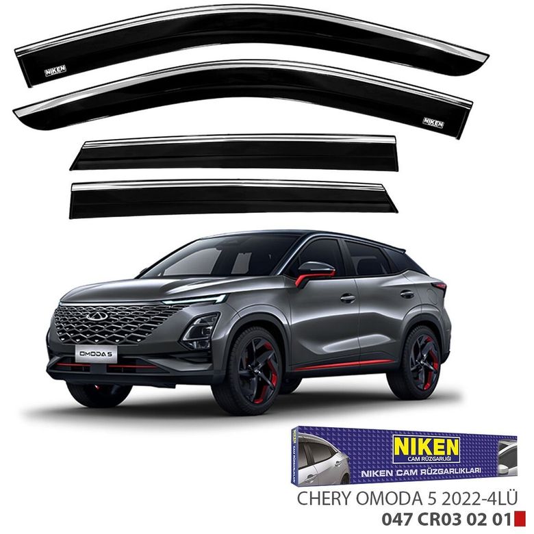 47173764 Chery Omoda 5 Kromlu Cam Rüzgarlığı Niken 2022+ Sonrası Uyumlu