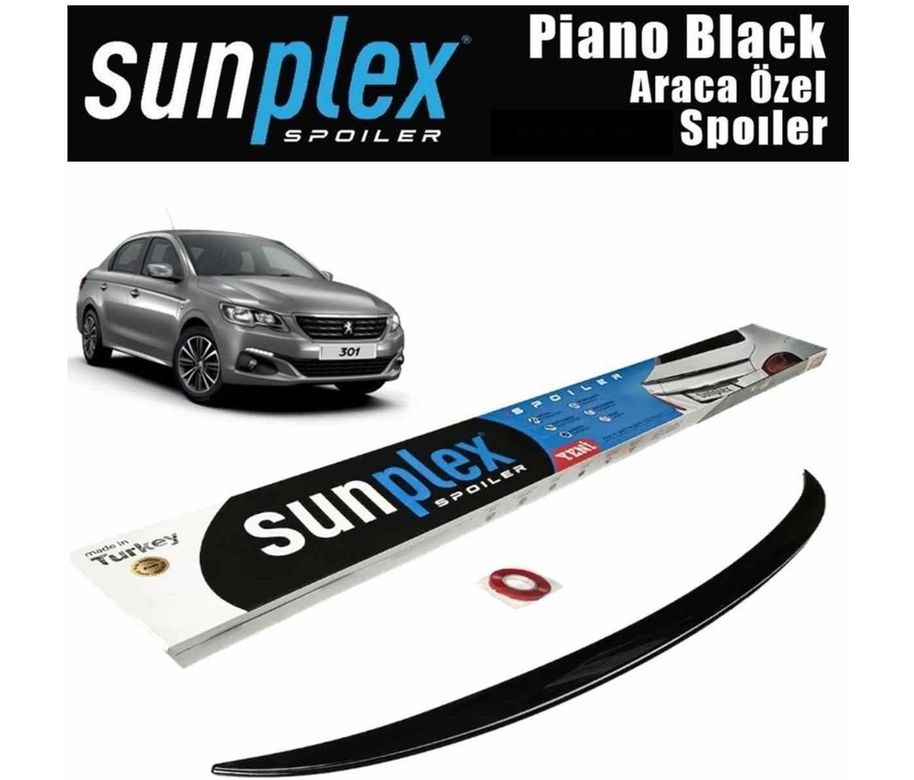 48444929 Peugeot 301 Spoiler Piano Black 2012-2021 Arası Modellere Uyumlu Sunplex