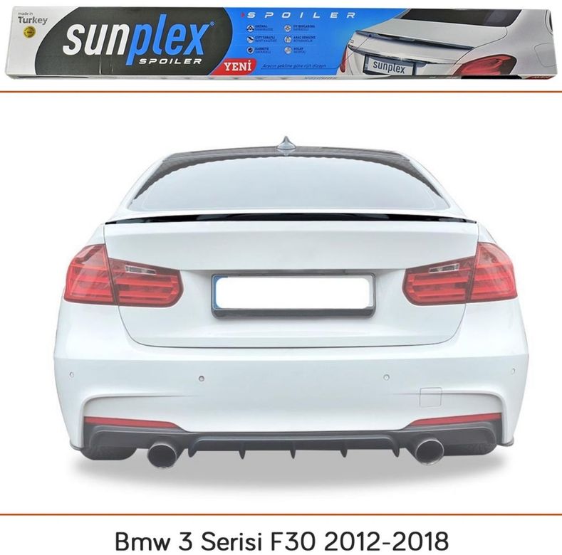 48444949 Bmw 3 Serisi F30 Spoiler Piano Black 2012-2018 Arası Modellere Uyumlu Sunplex