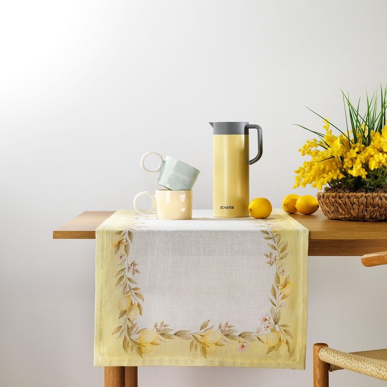 -*,₺499,00 Schafer Home Citron Baskılı Runner 50X150 Cm 1 Parça