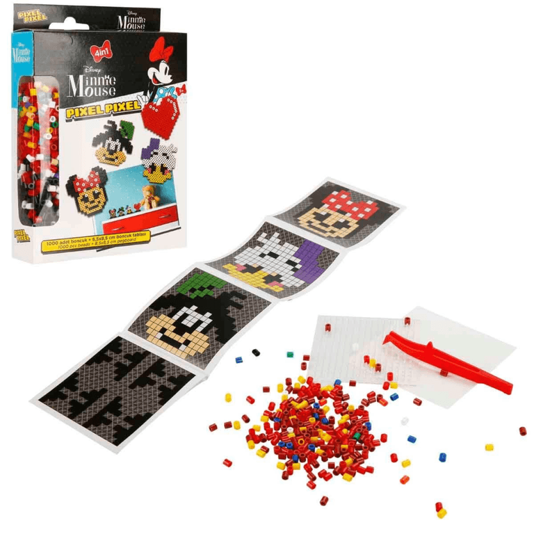 4in1 NessiWorld Minnie Mouse Pixel Pixel Boncuk Aktivite ve Oyuncak Seti