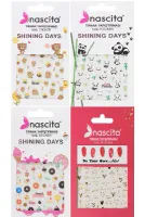 4’lü Tırnak Sticker Seti | Nail Art Yapıştırma (Panda, Ayıcık, Tatlı, Aşk) Kolay Uygulama