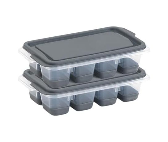 4moms 131573702 2Li Mini Kapaklı Silikon Buzluk - Kolay Çıkarım, Güvenli İstifleme, Kompakt Tasarım, Kırılmaz, Gıdayla Uyumlu, Üst Üste Dizilebilir Pratik Buz Haznesi Antrasit