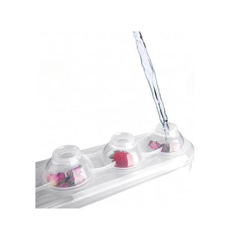 4moms 131573708 4 Lü Küre Buz Kalıbı, Üstten Doldurulabilir Sağlam Plastik Buz Topu Yapma Kabı, Meyveli Buz Küresi Hazırlama, Kokteyl Ve Soğuk İçecek Sunumu İçin Estetik Meybuz Yapma Aparatı