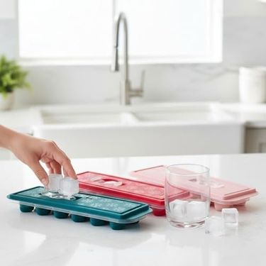 4moms 133243177 1 Adet 12 Gözlü Üsten Doldurulan Silikon Tabanlı Buzluk, 12&apos Li Buz Kalıbı, Silikon Tabanlı Buz Kalıbı, Kolay Ve Pratik Buz Hazırlama Deneyimi Asorti
