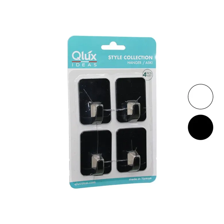 4PCS CLOUD ASKI NO-2 SİYAH - BEYAZ PLASTİK YAPIŞKANLI MONTAJ (4745)