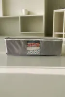 5 Adet Gri Pencereli Kıyafet Saklama Yatak Baza Altı Düzenleyici Çok Amaçlı Hurç 64 x 45 x 22 Cm