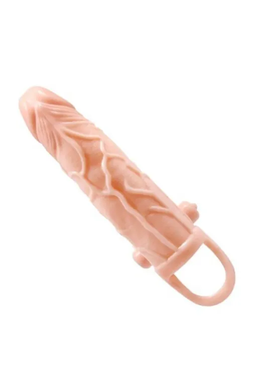 5 Cm Dolgu Uzatmalı 10 Fonksiyonlu Çift Titreşimli Penis Kılıfı Prezervatif Vibratör