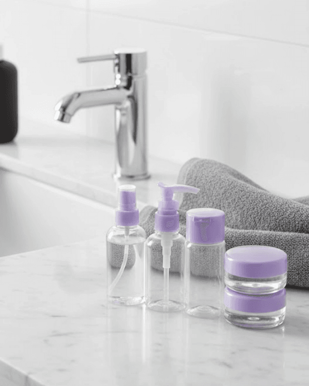 5 Parça Seyahat Banyo Seti 30 ml Şeffaf Taşınabilir Şişe Seti