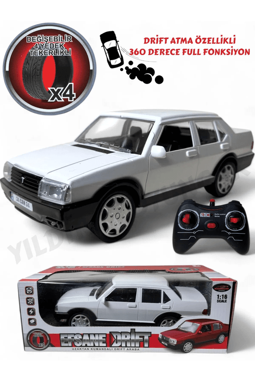 50213652 Roadracer Uzaktan Kumandalı Şarjlı Işıklı Drift Atma Özellikli 4 Yedek Lastikli Full Fonksiyon