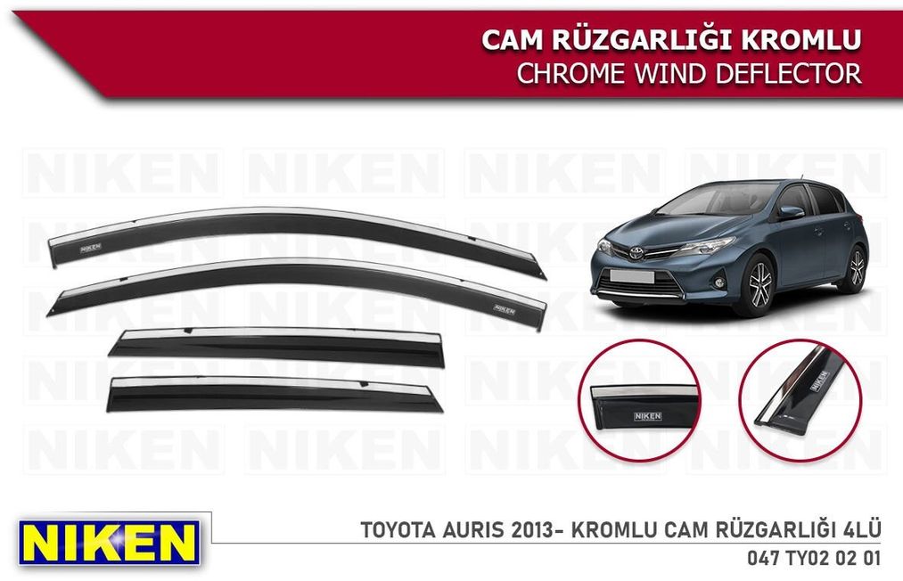 51509058 Toyota Auris Kromlu Cam Rüzgarlığı Niken 2013+