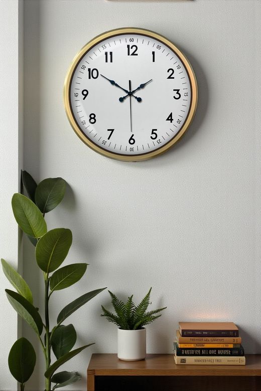 52 cm Eskitme Metal Dekoratif Duvar Saati