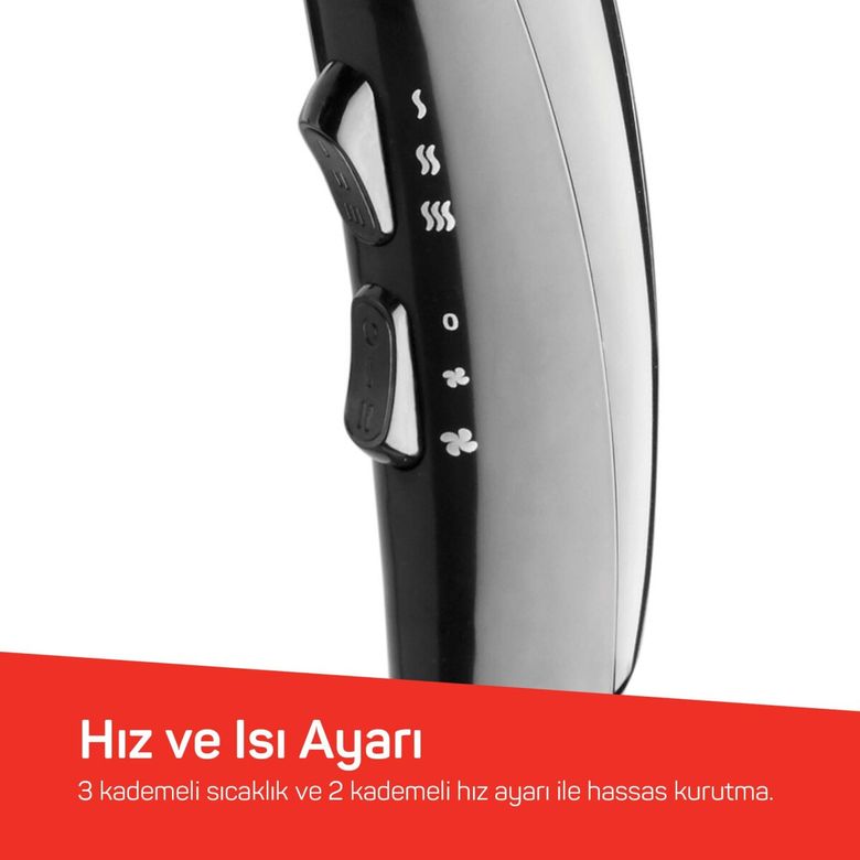 540787808 Arzum Shiny İyonlu Saç Kurutma Makinesi - Siyah - Ar5007