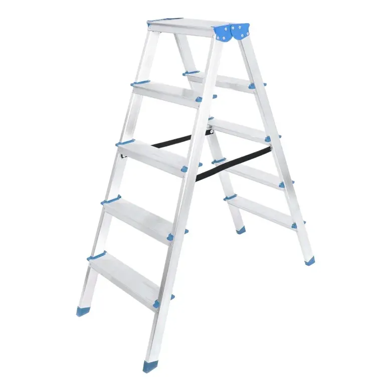 5+5 ÇİFT BASAMAKLI ALÜMİNYUM METAL MERDİVEN YÜKSEKLİK = 115CM BAŞ GENİŞLİK = 8CM (4745)