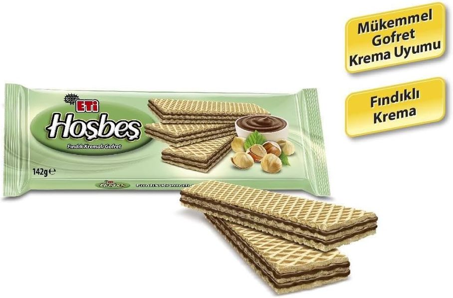 55441256 Eti Hoşbeş Fındık Kremalı Gofret 142 G X 20 Adet