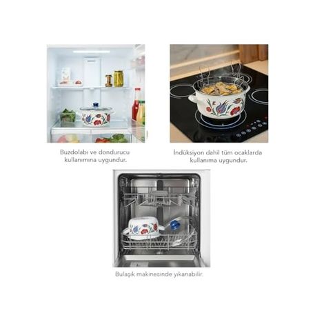57855210128982680184975 Serenk 22 Cm Emaye Kızartma Tenceresi Açık Bakır