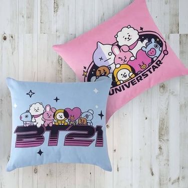 57858324442113099283959 Taç Lisanslı Pamuk Bt21 Kırlent Çok Renkli Tekli Diğer