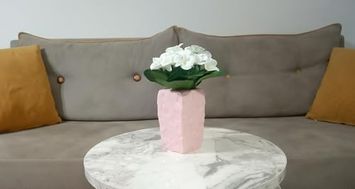 57858324442535999283959 Dahil, Dahil,vazoda Çiçek,beyaz Yapay Çiçek, Dekoratif Çiçekli Pembe 7X7X17Cm Diğer