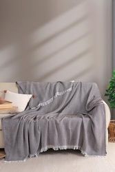 57858324442716299283959 Pamuklu Kaymaz Koltuk Örtüsü Desenli 200X230 Cm Kanepe Çekyat Buldan Bezi Kahve Diğer