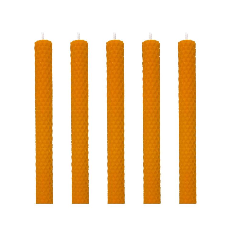 57858324442718699283959 5 Adet Şamdan Mumu 21X2Cm Doğal Petek Seti Beeswax Bal Mumu Mum Özel Dekoratif Mum Diğer