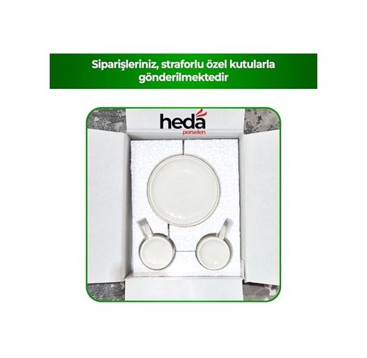 57858324452102099283959 Heda Porselen Kiraz İşlemeli 4 Parça 2 Kişilik Porselen Kahve Fincan Takımı Şık Desenli Türk Kahvesi Seti Diğer
