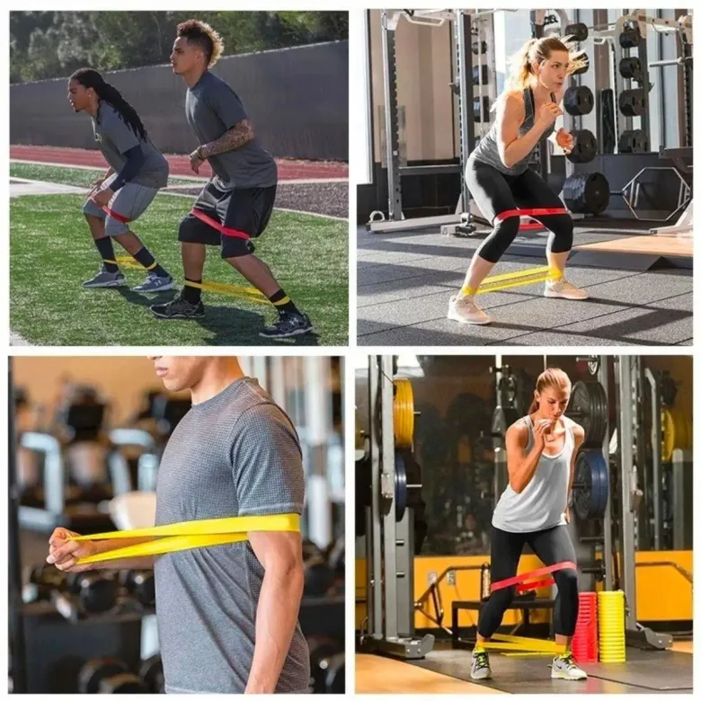 5li Egzersiz Direnç Bant Seti Pilates Crossfit Ekipmanları (4745)