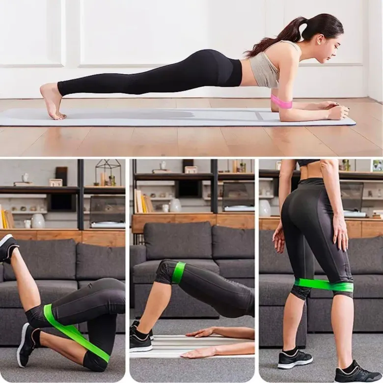 5li Egzersiz Direnç Bant Seti Pilates Crossfit Ekipmanları (4745)