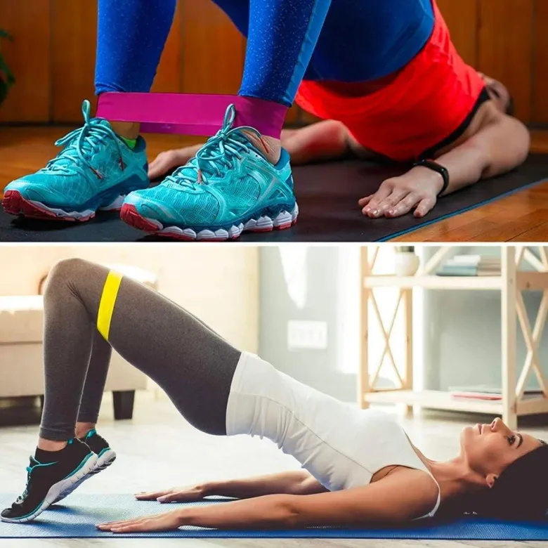 5li Egzersiz Direnç Bant Seti Pilates Crossfit Ekipmanları (4745)