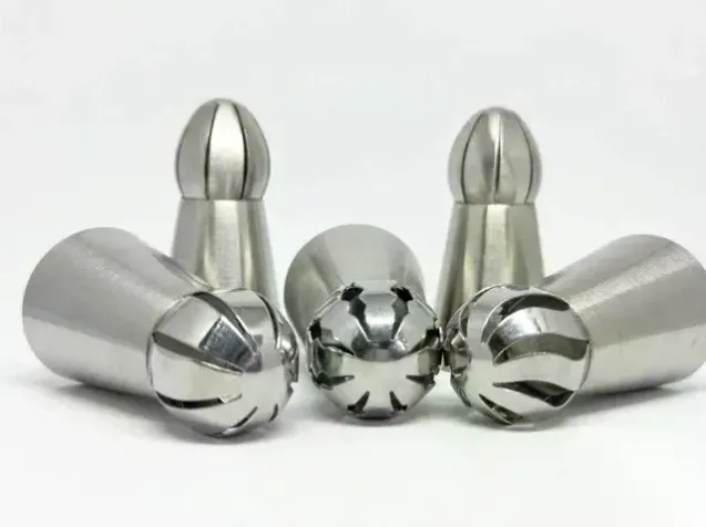 5'li Profesyonel Rus Top Duy Ucu Seti – 5.9 Cm Büyük Boy Paslanmaz Çelik Krema Sıkma Ve Fırfır Uçları