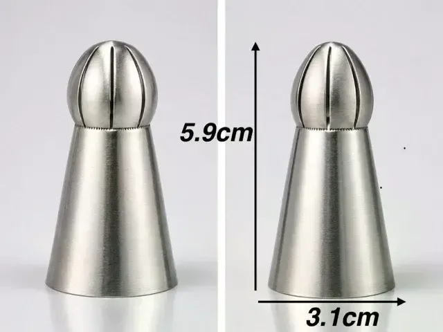 5'li Profesyonel Rus Top Duy Ucu Seti – 5.9 Cm Büyük Boy Paslanmaz Çelik Krema Sıkma Ve Fırfır Uçları